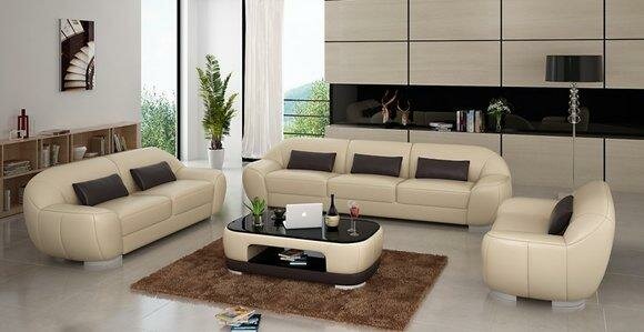Sofa set couch upholstery leather seat complete sofas set 3 + 2 + 1