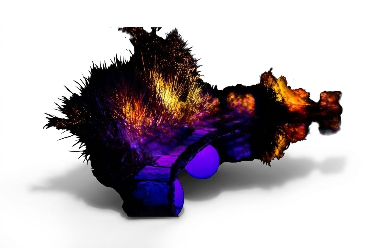 Modern style outdoor deco figure of a ball lamb with colorful light 50cm