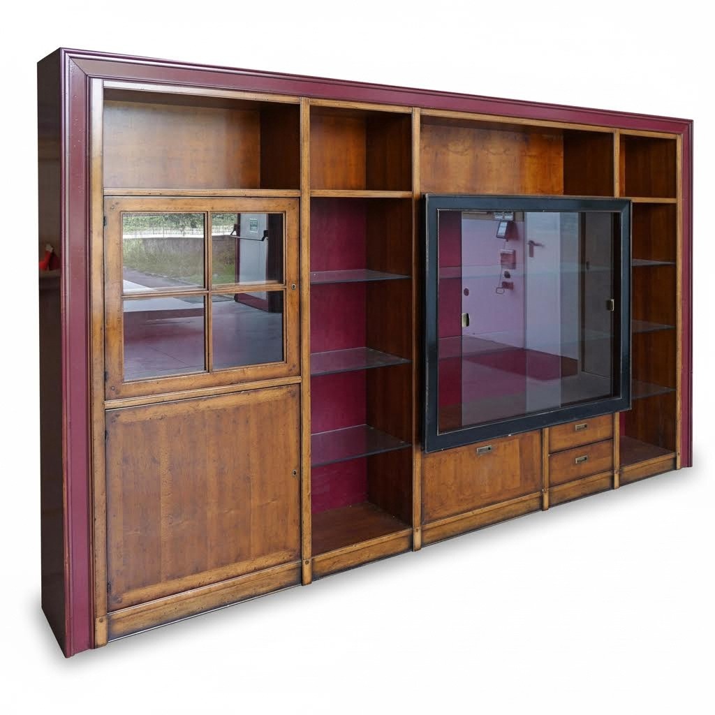 Built-in cabinet shelf display XXL cabinets living room wall glass cabinet wall-mounted wooden