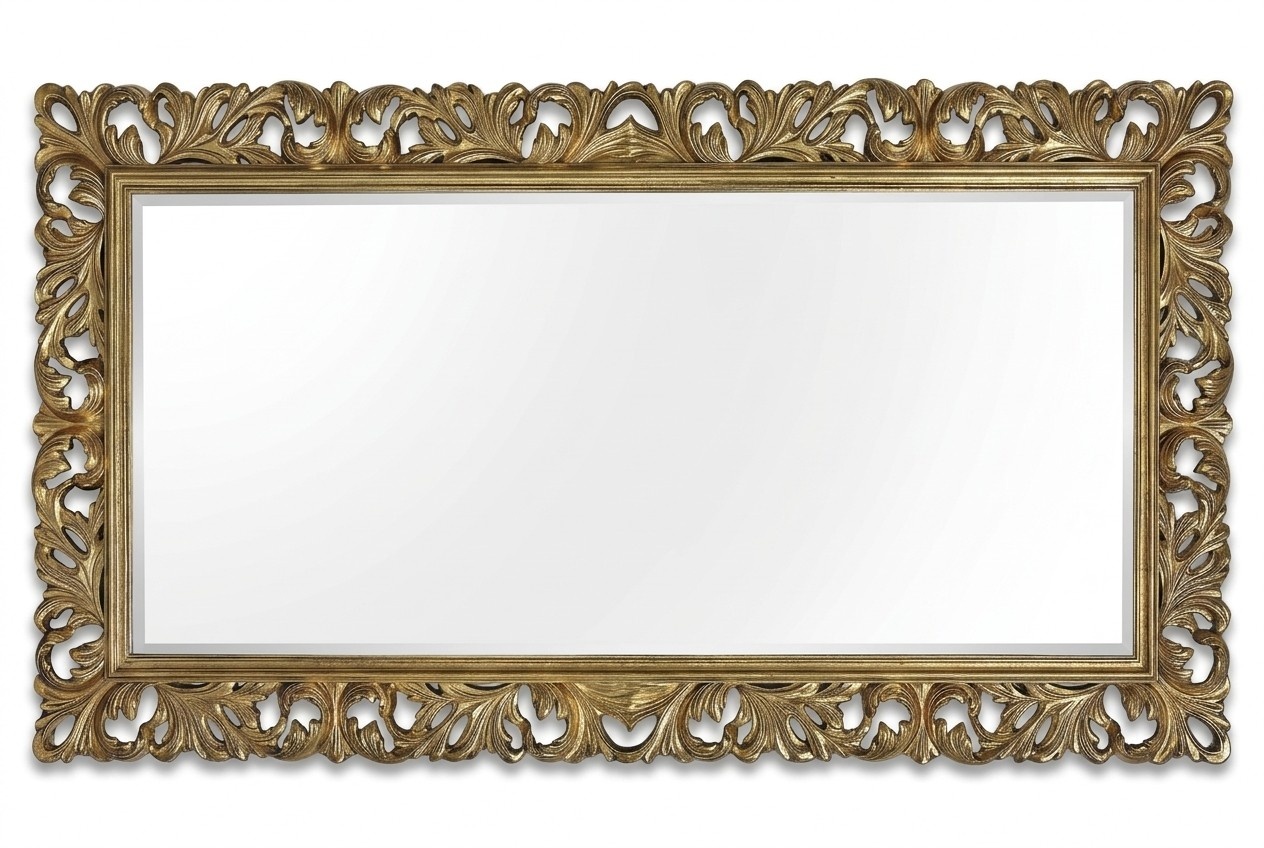 Italian classic designer mirror furniture wall mirror wood - Model 1576