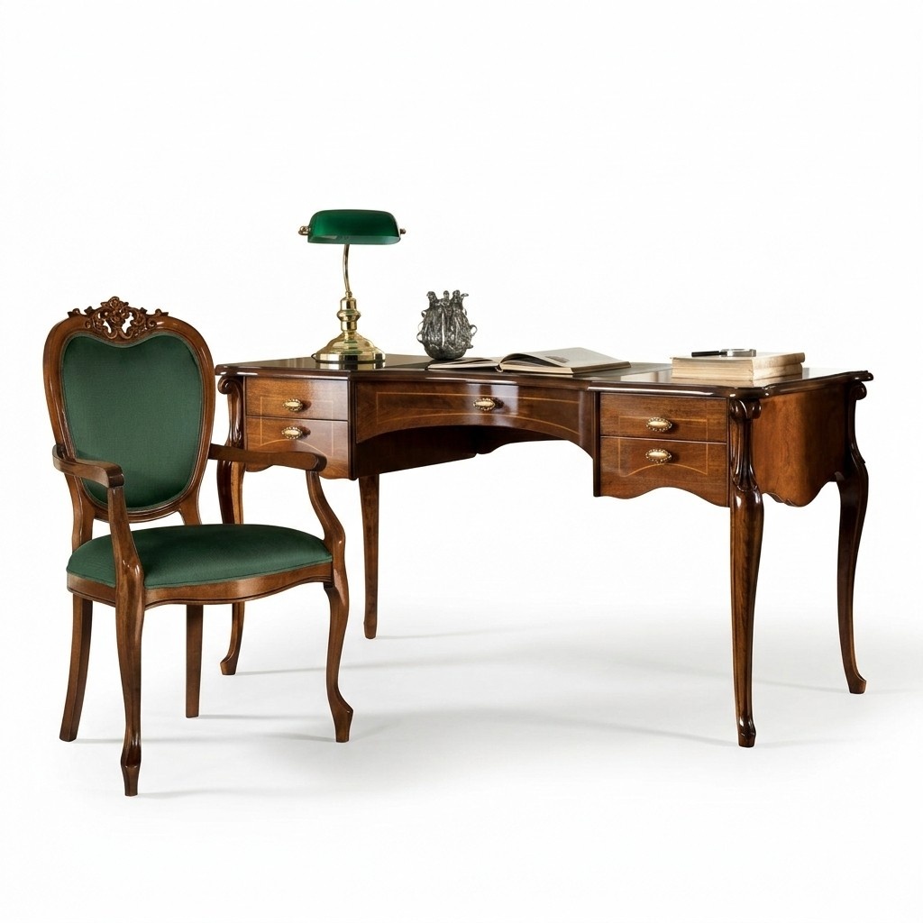 Italian Classic Wood Furniture Luxury Design Desk Office Furniture Style Baroque New