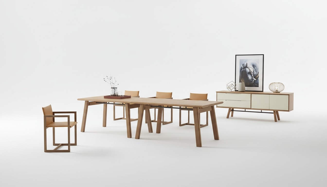 Italian dining room furniture 4x reclining chairs table XXL dresser wood 7 pcs set