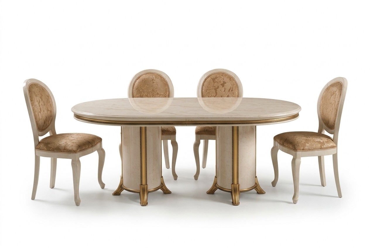 Italian dining room set chair dining table group 7 pieces. arredoclassic