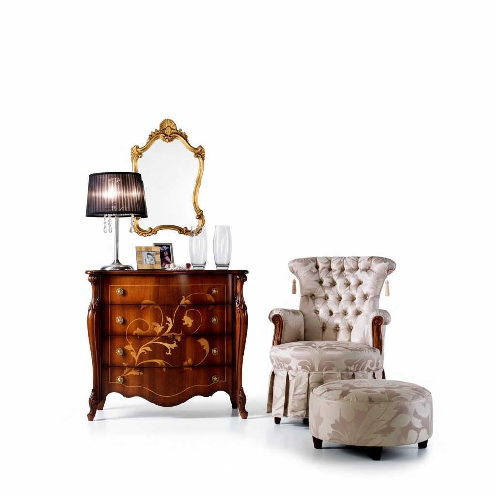 Italian Furniture Design Dresser Cabinet Brown Luxury Wood Furniture Baroque New