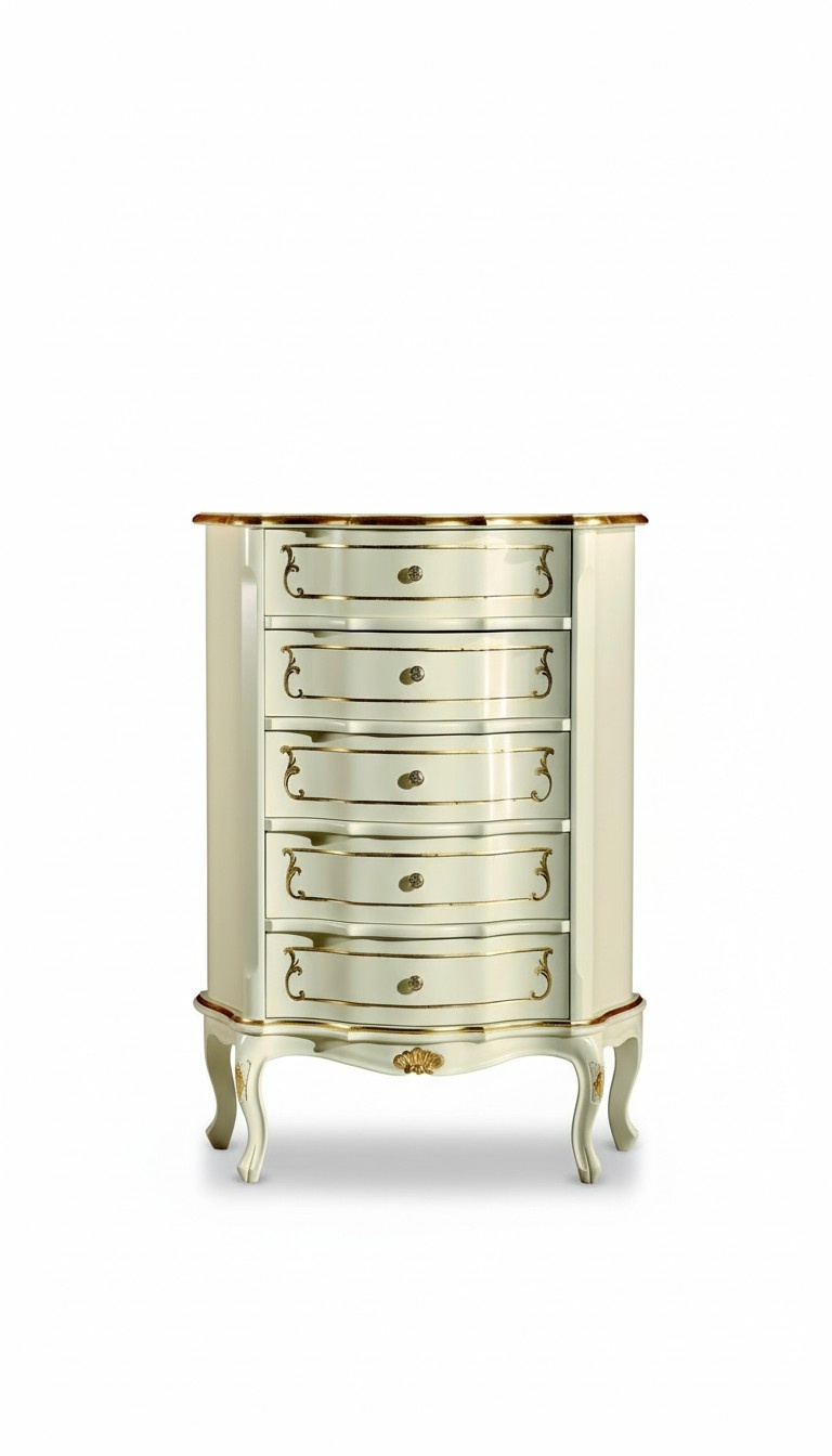 Italian Furniture Luxury Style Baroque White Cabinet Dresser Designer Furniture Wood New