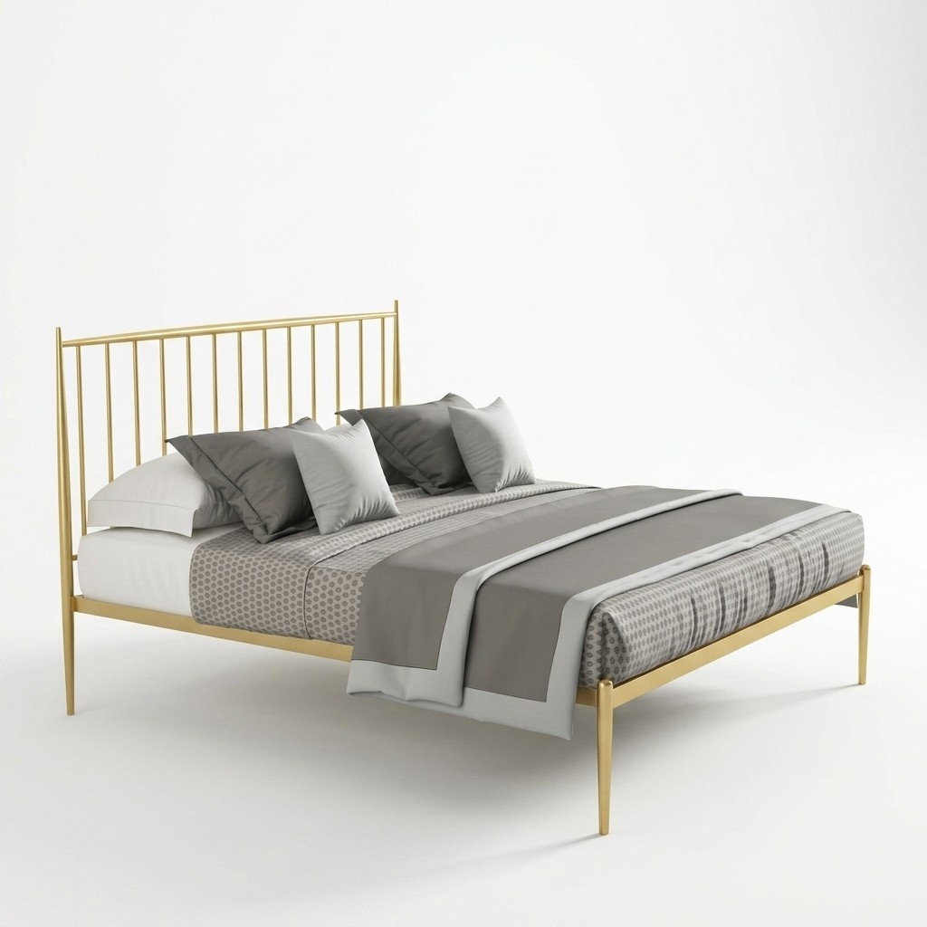 Italian designer double bed in modern style made of stainless steel 180x200cm size