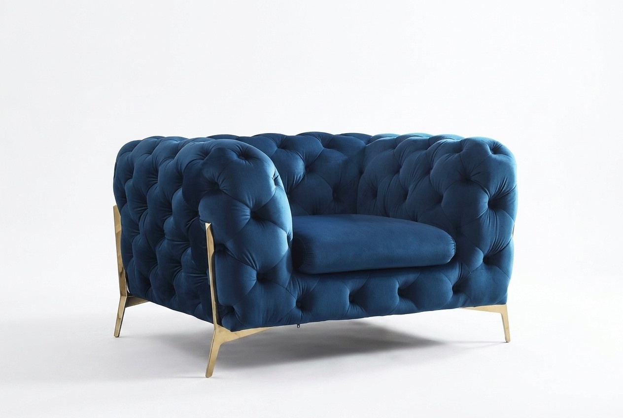 Italian Sofa 2x One-Seater Couch Set Chesterfield 1+1 Seat Upholstery Armchair