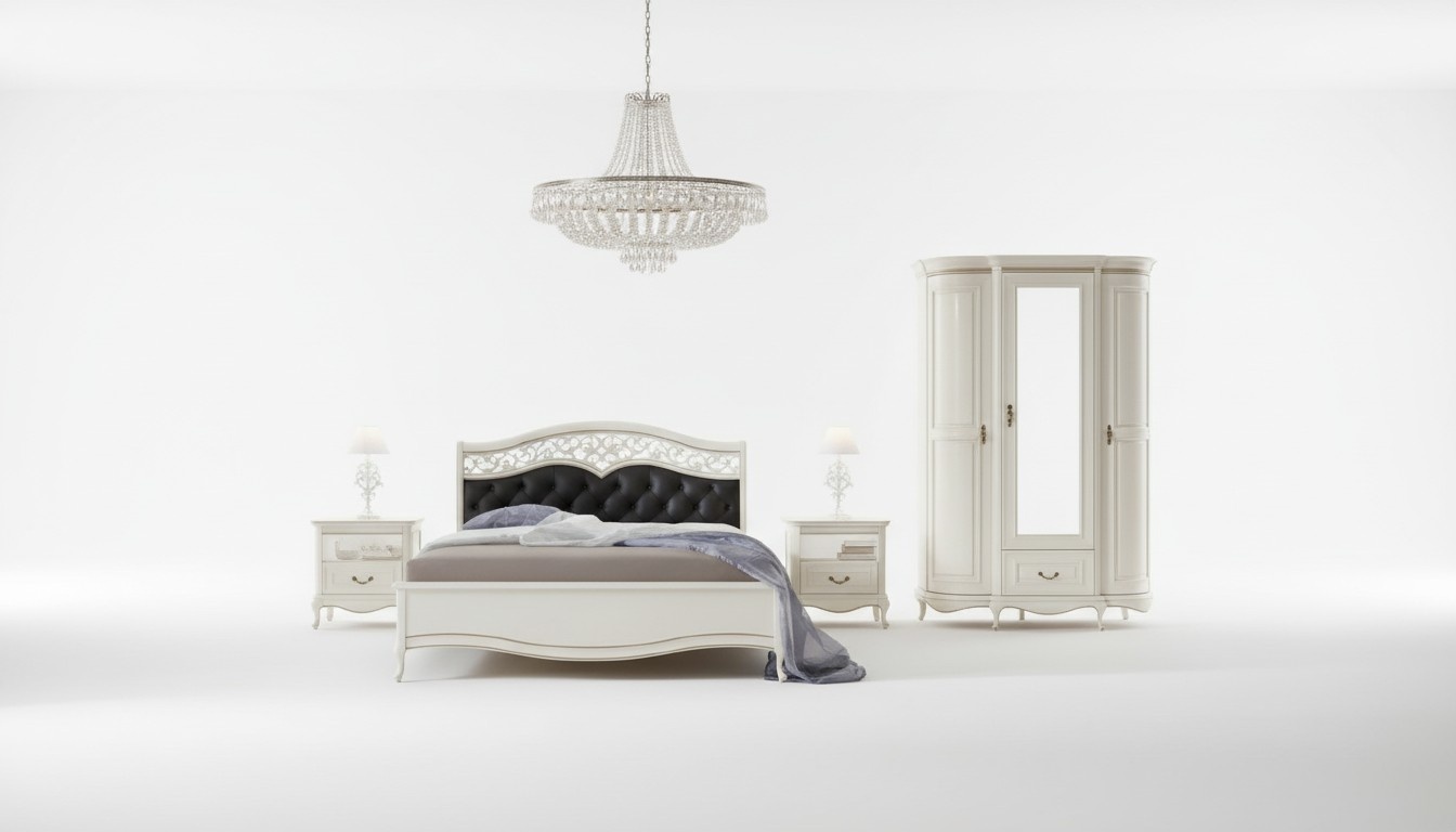 Italian style bedroom complete furniture bed nightstand wardrobe dresser 2