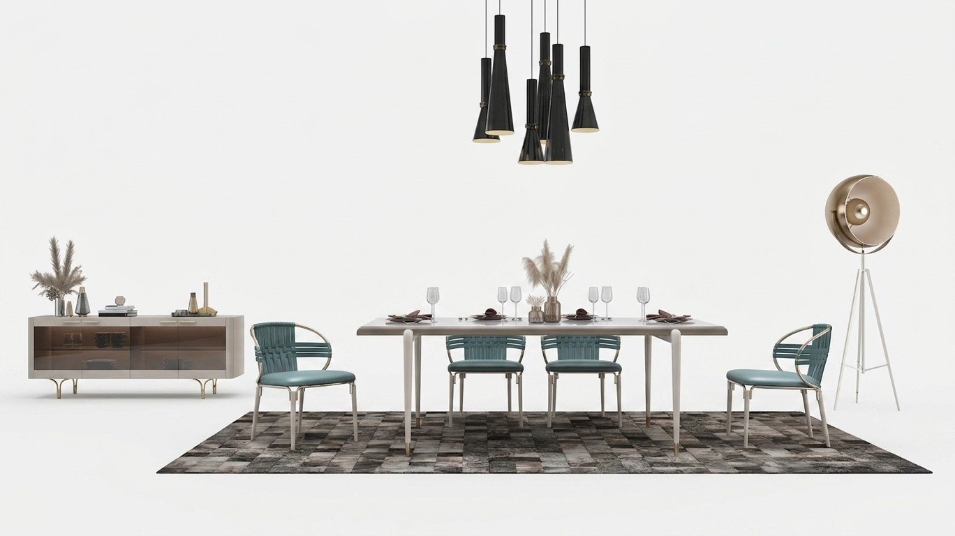 Italian style furniture dining room set chair group table 5 pieces. Set Sets New