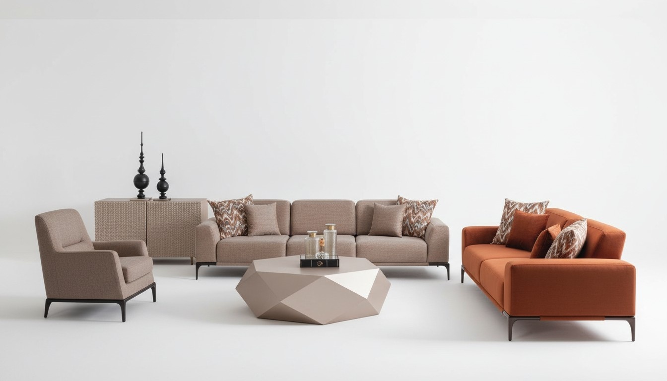Italian Style Furniture Furnishings Sofa Set 431 Seat Sideboard Table 6pcs