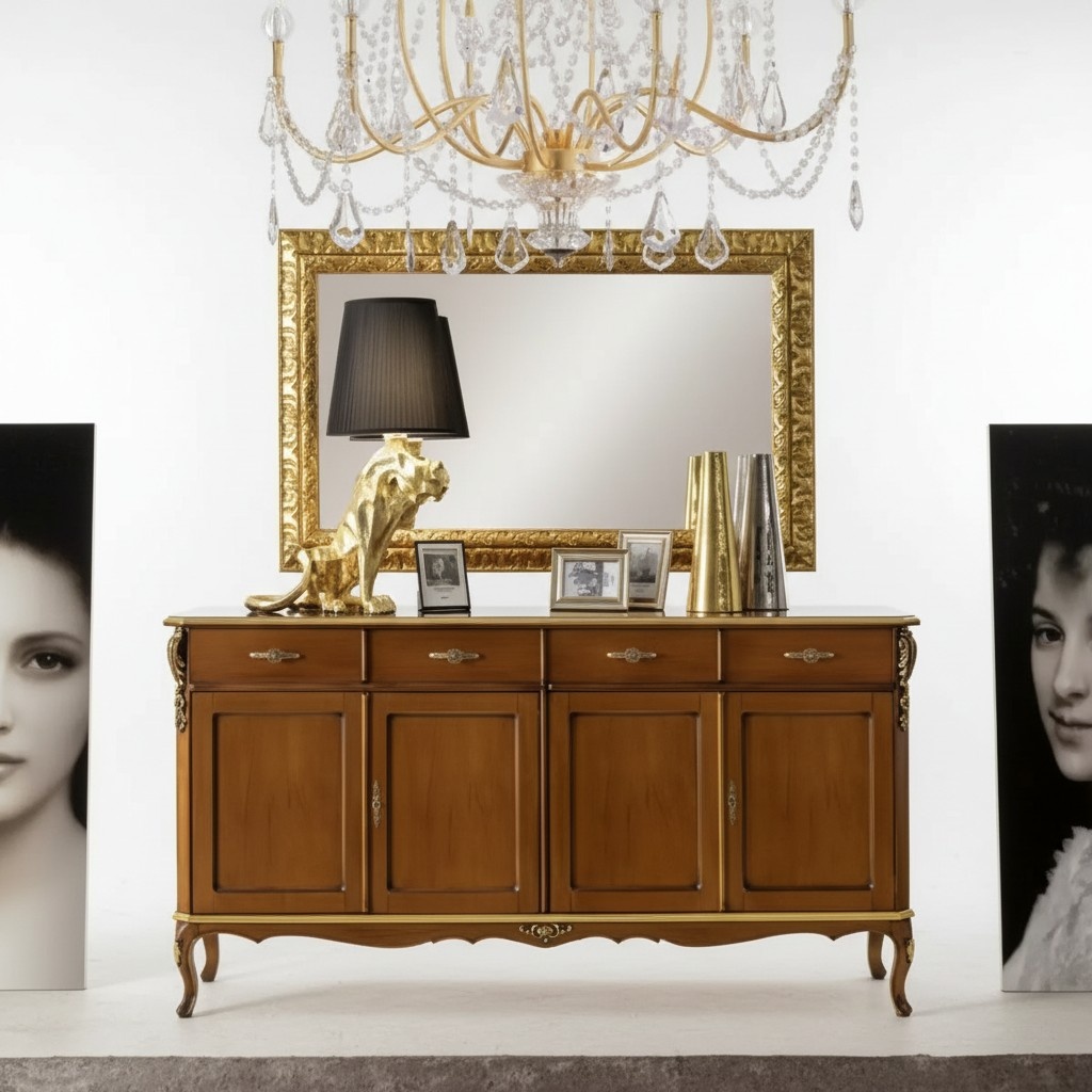 Italian Style Furniture Sideboard Cabinet Designer Brown Chest of Drawers New