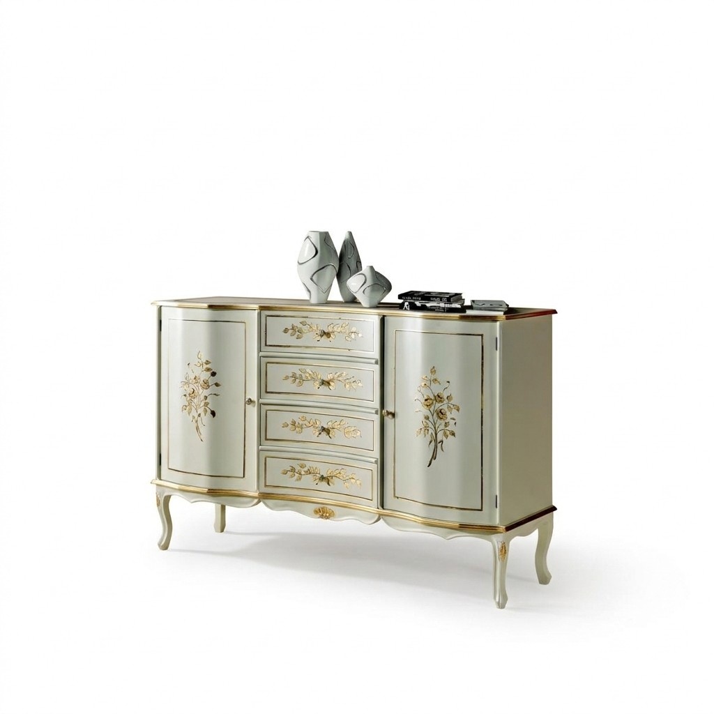 Luxury chest of drawers Italian wood furniture design sideboard console baroque