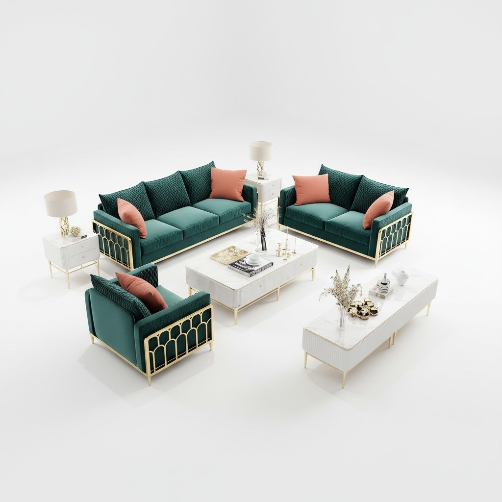 Italy Design Furniture Sofa Couch Upholstery Complete Set 3+2+1 Couches Sofas Set
