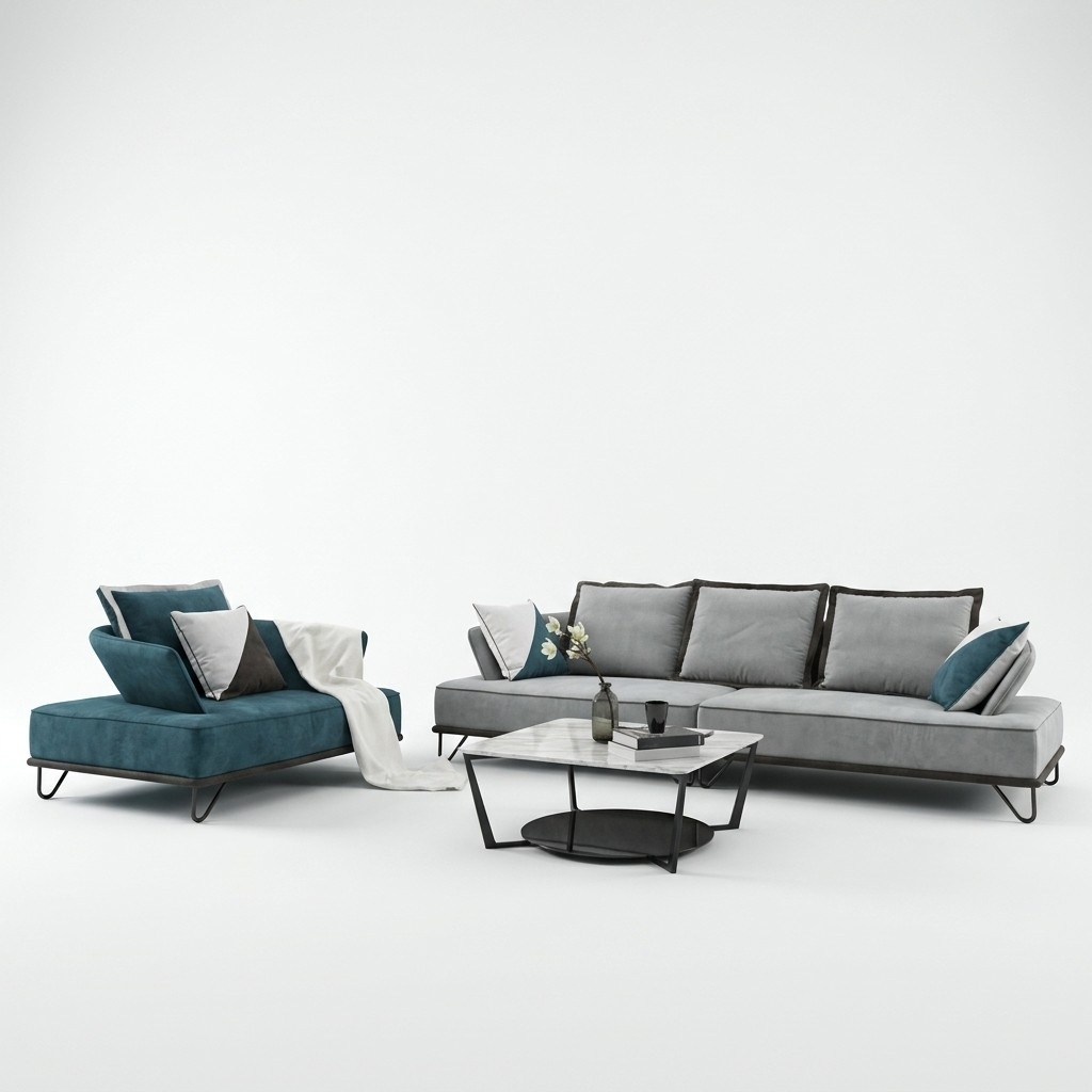 Italy Design Luxury Sofa Seat Cushion XXL Big 3 + 1 Seater Sets New Couch