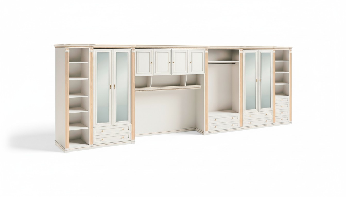 Ivory bedroom wardrobe designer corner cabinets elegant wardrobe