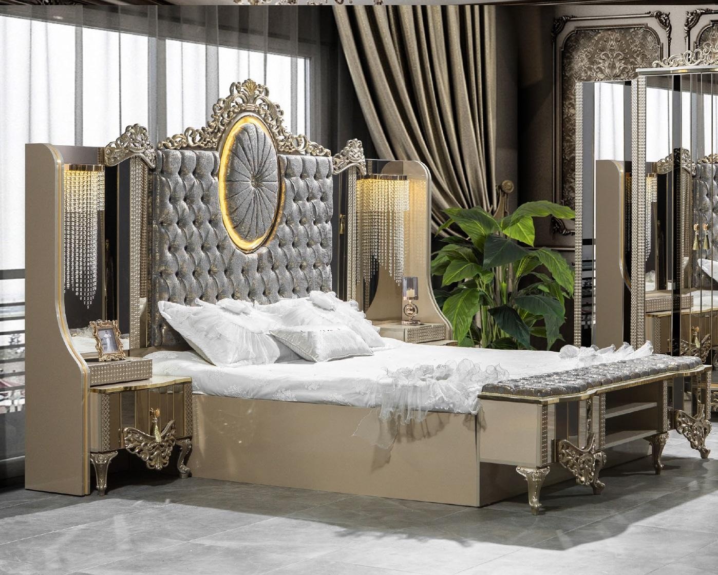 Luxury 3pc Bedroom Set – Classic Beige Double Bed Set Stock