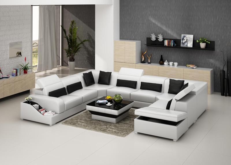 Leather Sofa Couch Lounge Corner Sofa Corner Set Design Modern Sofa G 8008
