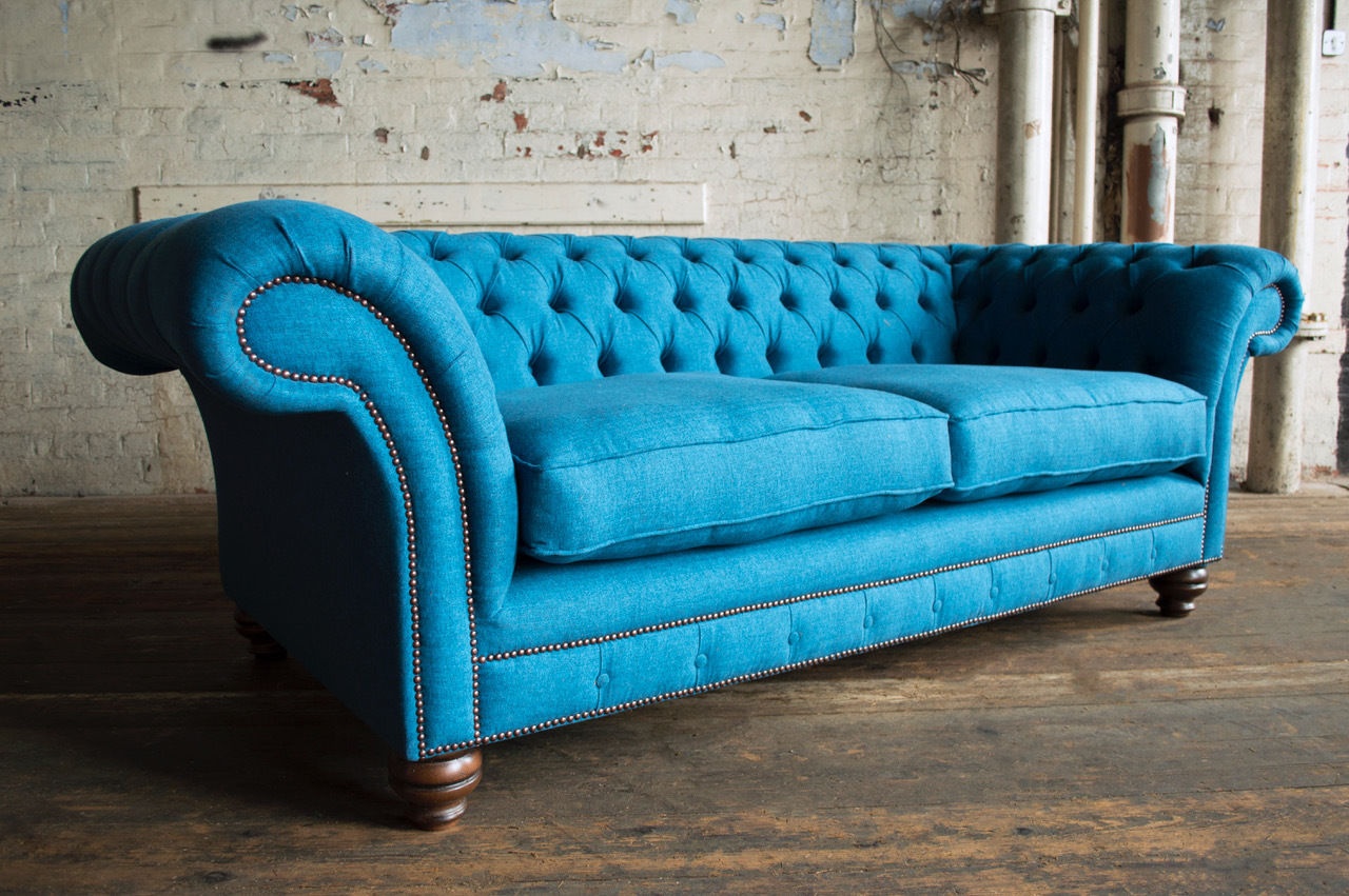 Chesterfield Design Luxury Upholstery Sofa Couch Seat Set Leather Textile New #191