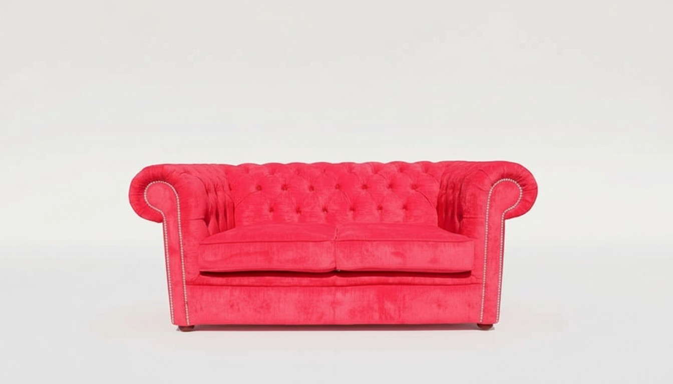jvfurniture® leather sofa couch - design upholstery two-seater couch set red new
