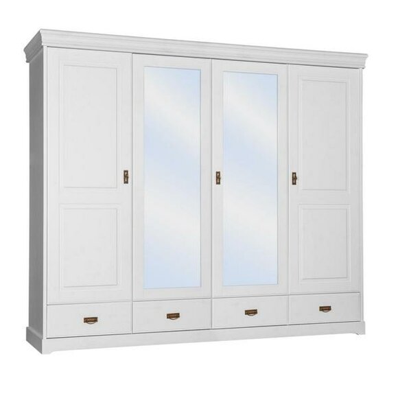 Wardrobe Country Style Shelf Cupboard Clothes Wardrobes Wood Furniture White