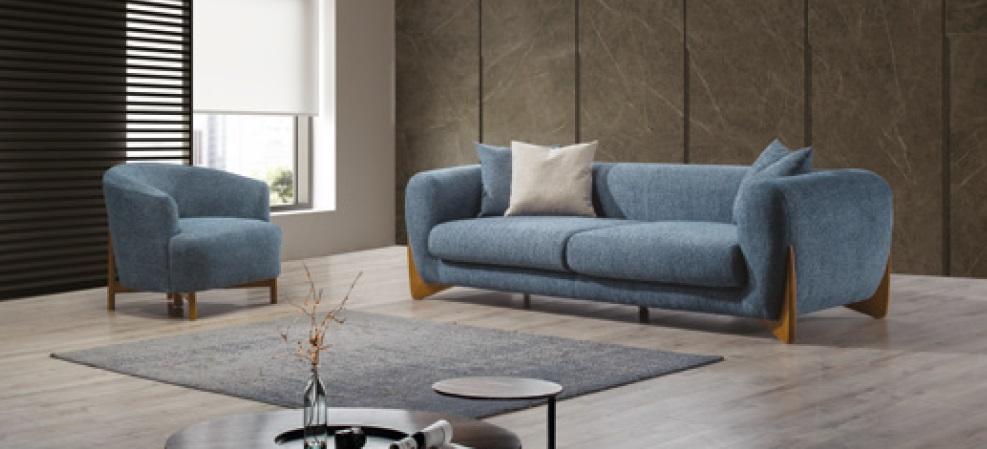 Living room sofa set 3 seater Italian style armchair new 2pcs.