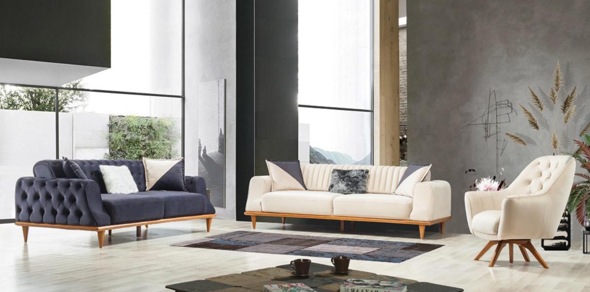 Luxury Sofa Set Soft Couch Textile Fabric Sofa Set 331 Seater Furniture