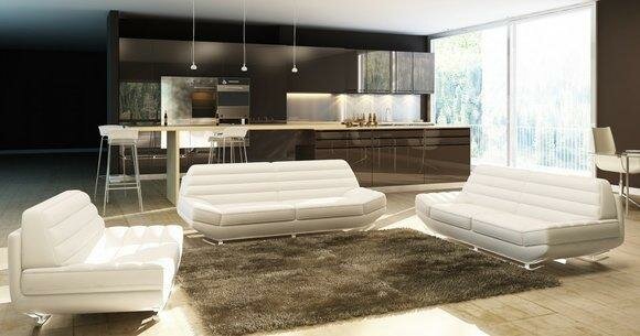 Sofa set couch upholstery leather sofa 3+2+1 classic couches seat white