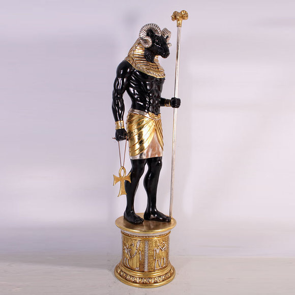 Ancient egyptian decorative massive figure with a human body & goat head 250cm height E81