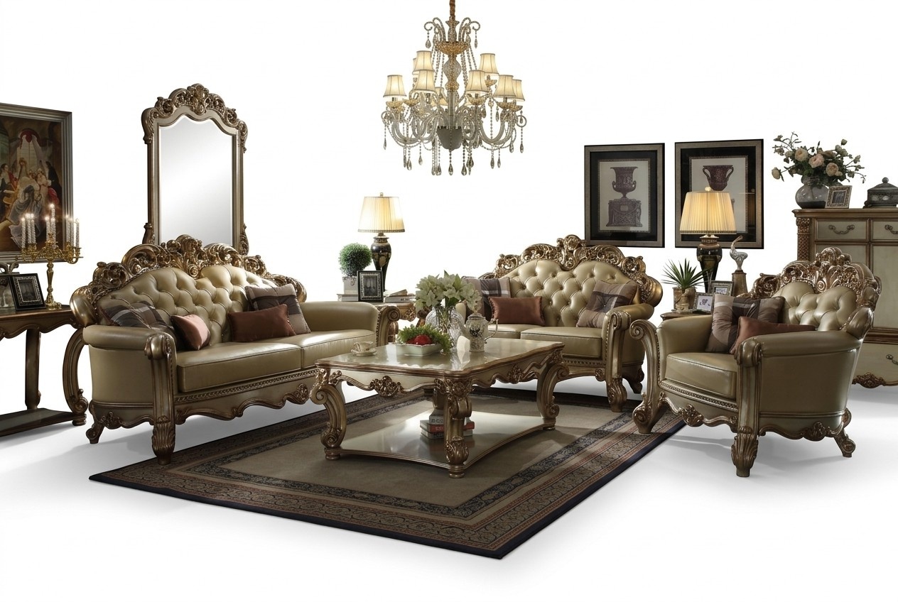 Royal Sofa Set 3+2 Seat Sofa Couch Upholstery Set Chesterfield Classic