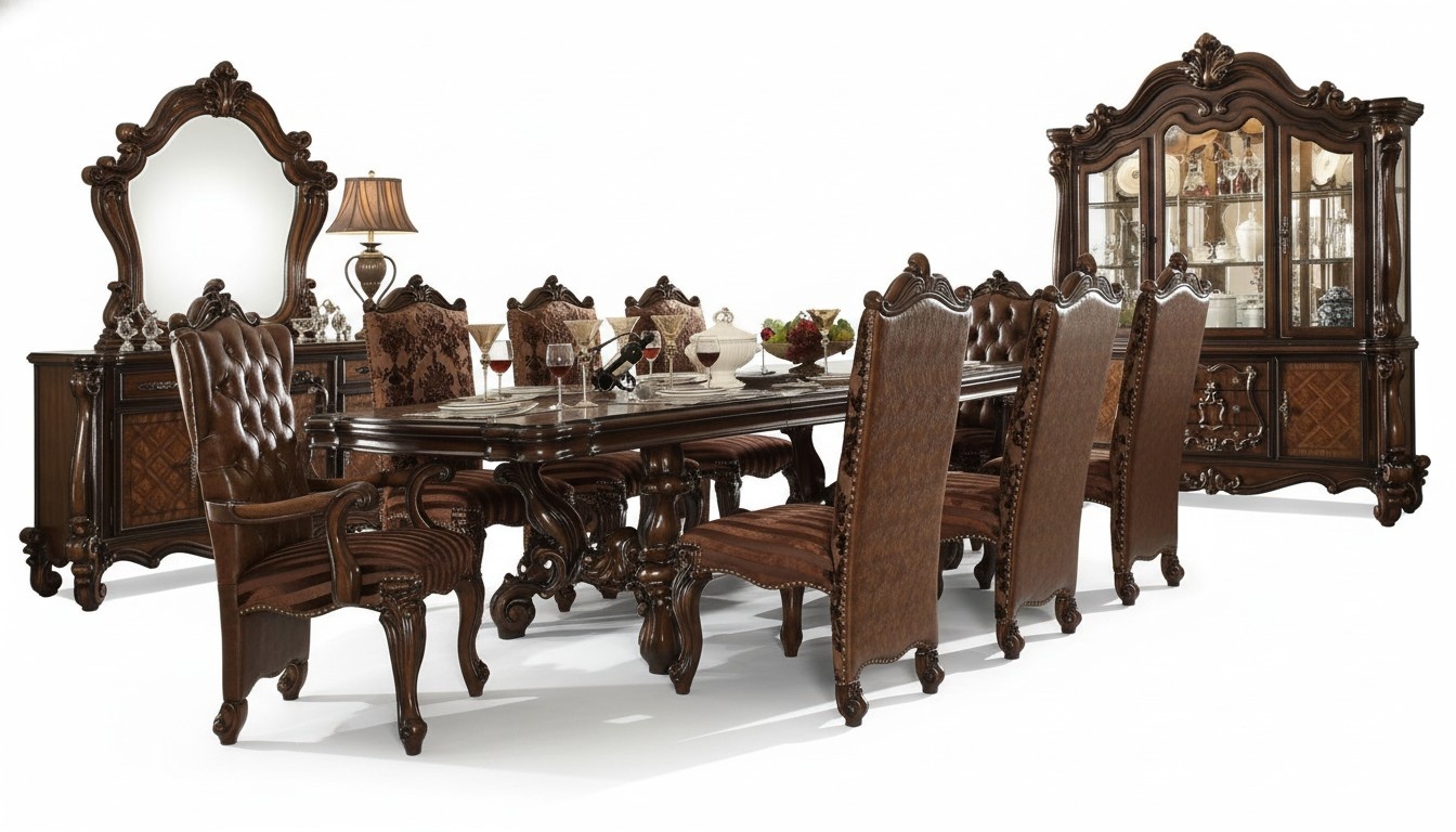 Royal Dining Table Wood Luxury Tables Baroque Rococo Dining Room Antique Style