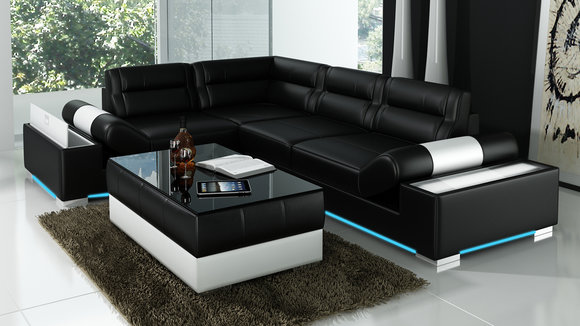 Leather Sofa Couch Living Landscape Corner Sofa Set Design Modern Sofa L6001B