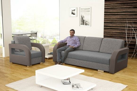 Sofa bed folding couch 3-seater sleeping function + bed box couch design sofa