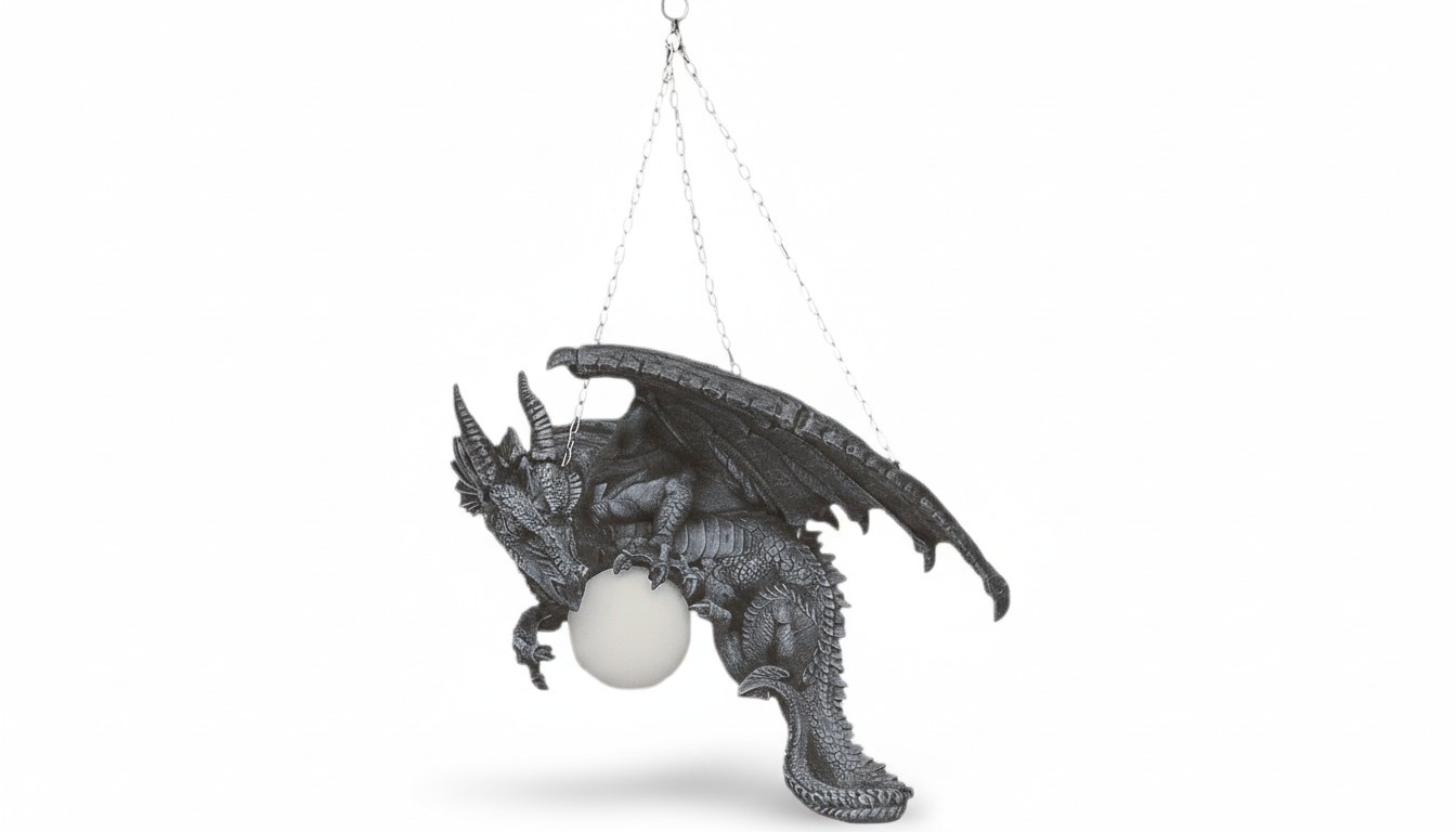 Classic style lamp with a dragon figure made of acrylic material, model - 6818