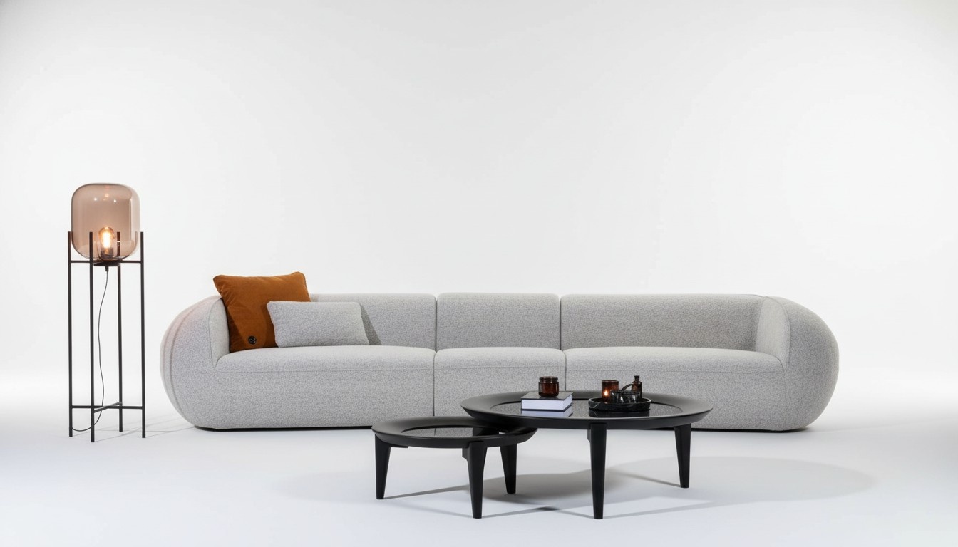 Large Five-Seater Living Room Furniture Textile Couches Luxury Modern Furniture