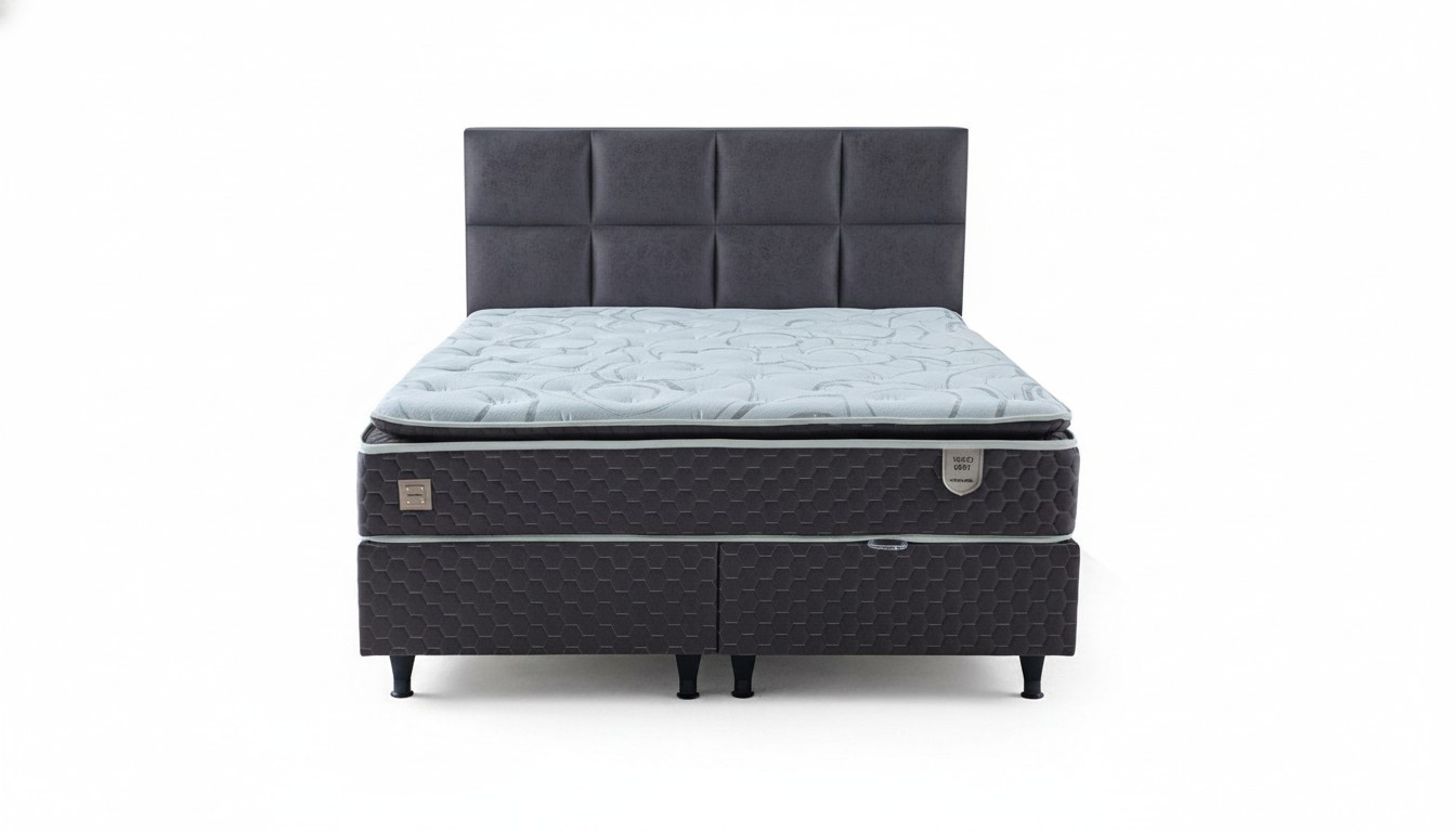 Large Grey Double Bed Bedroom Luxury Furniture Stylish Bed Frame