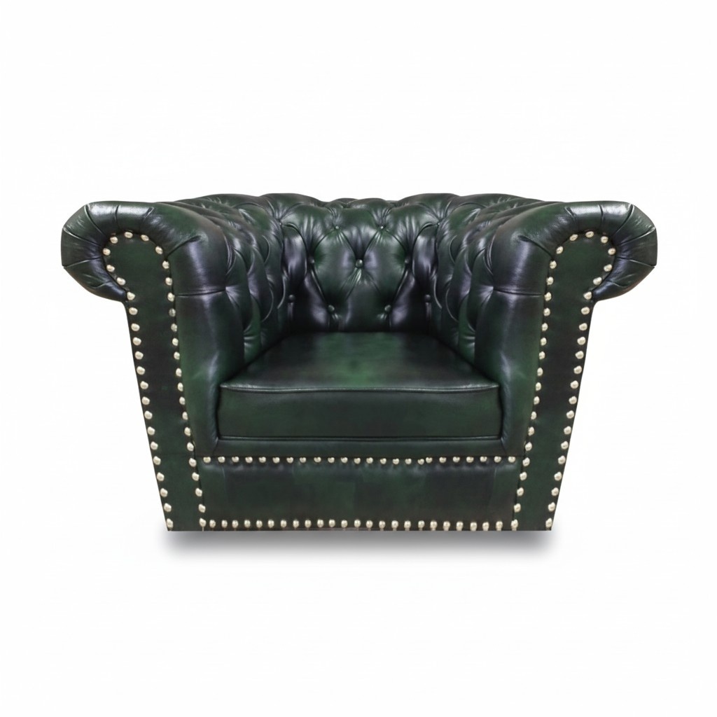Leather armchair upholstered furniture living room couch chesterfield seat modern