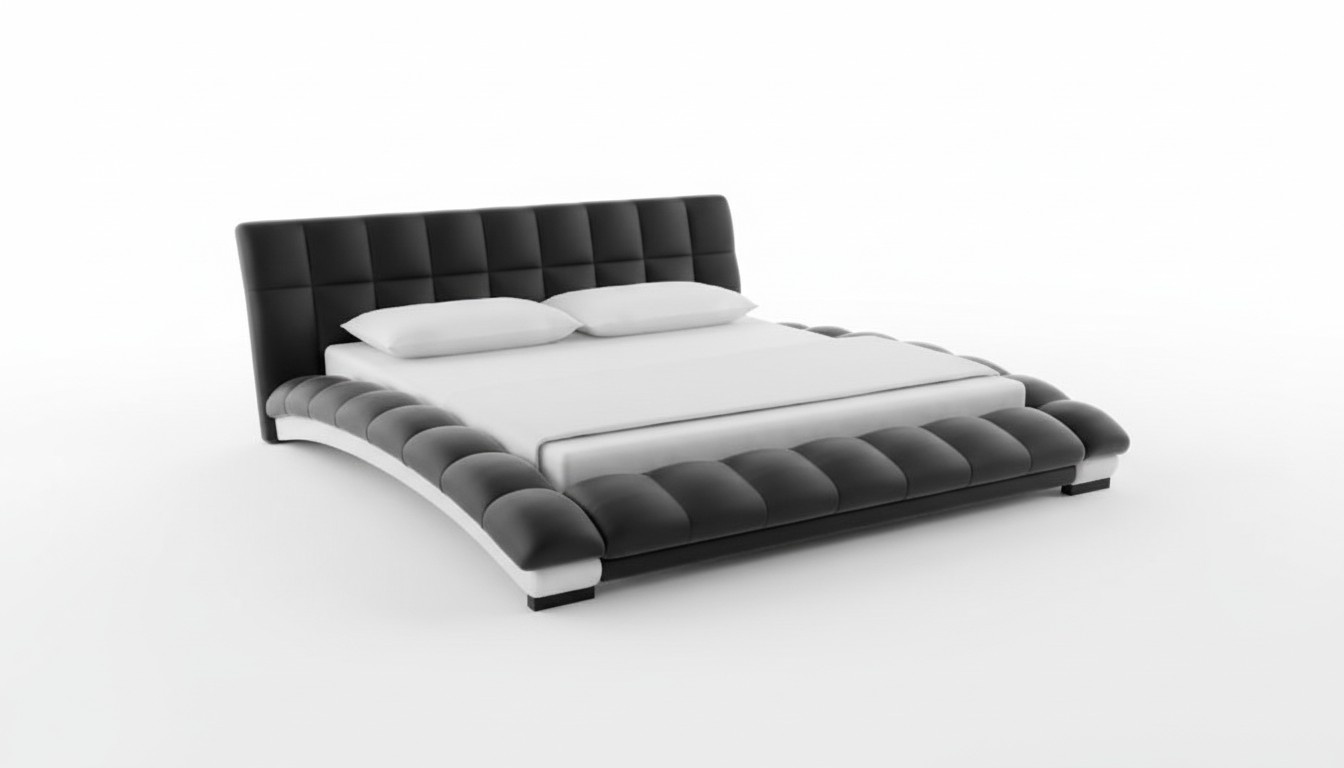 Upholstered bed beds bed upholstery marriage leather textile designer double XXL big Santan