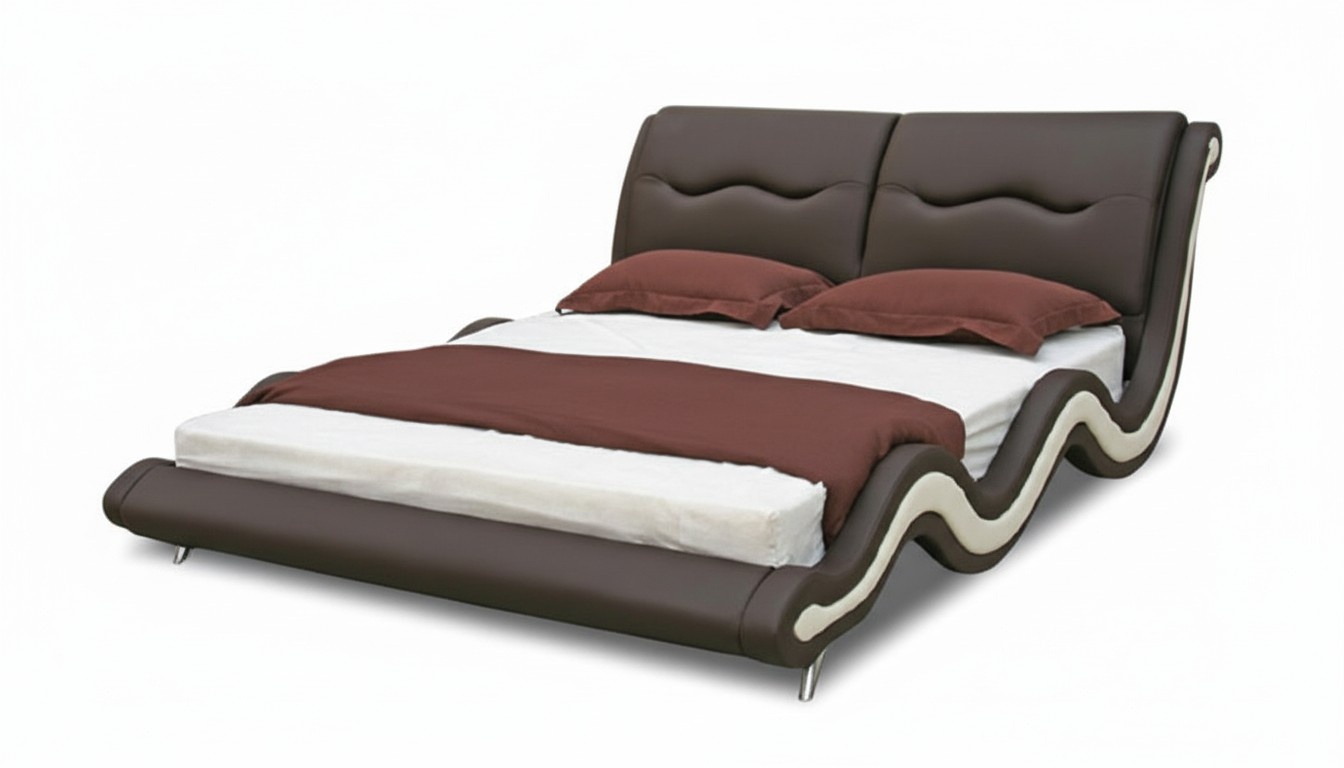 Upholstered bed beds bed upholstery marriage leather textile designer double XXL big Louis