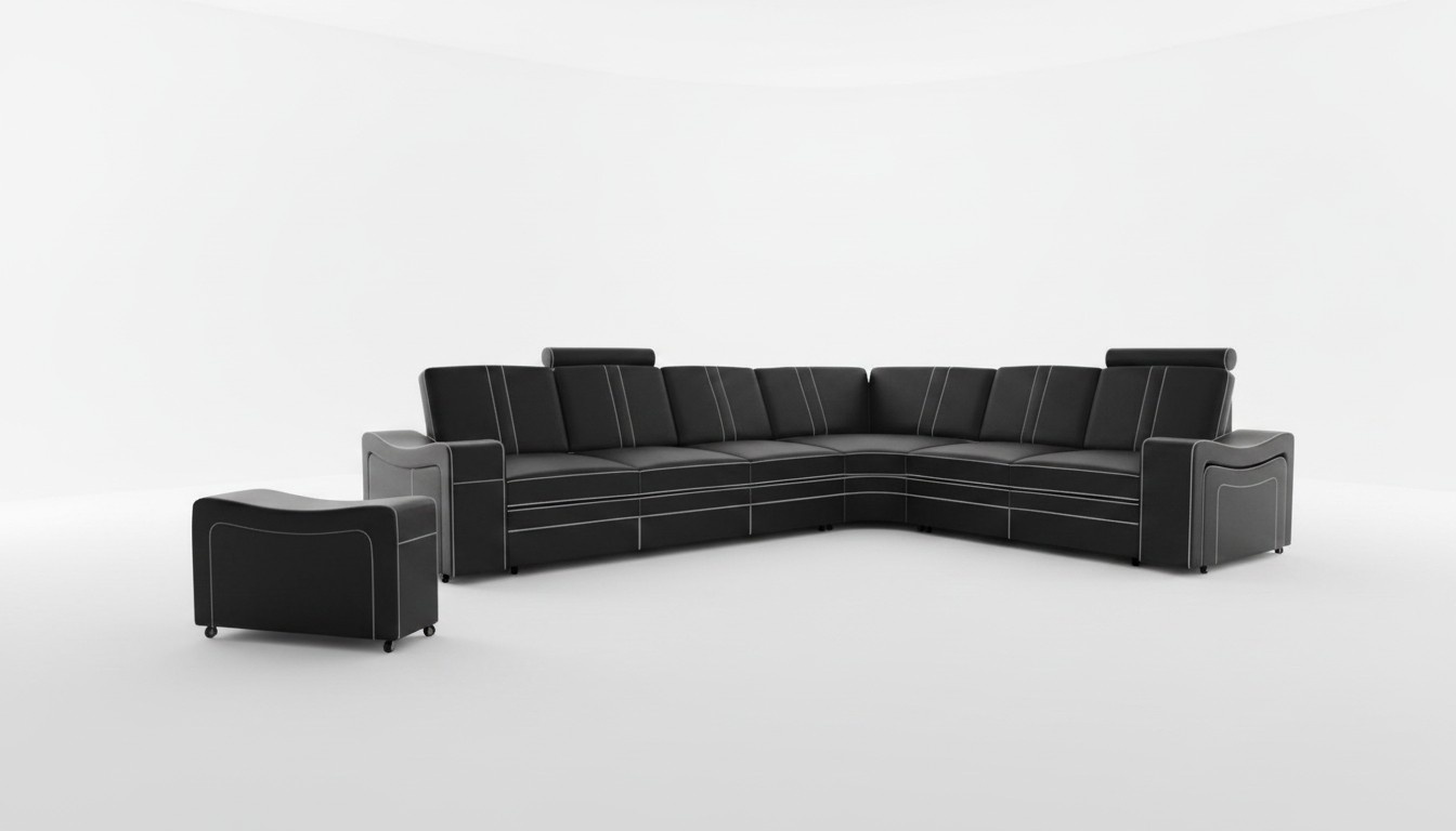 LEATHER CORNER SOFA SET Custom-made USB LEATHER SOFA XXL LIVING LANDSCAPE New
