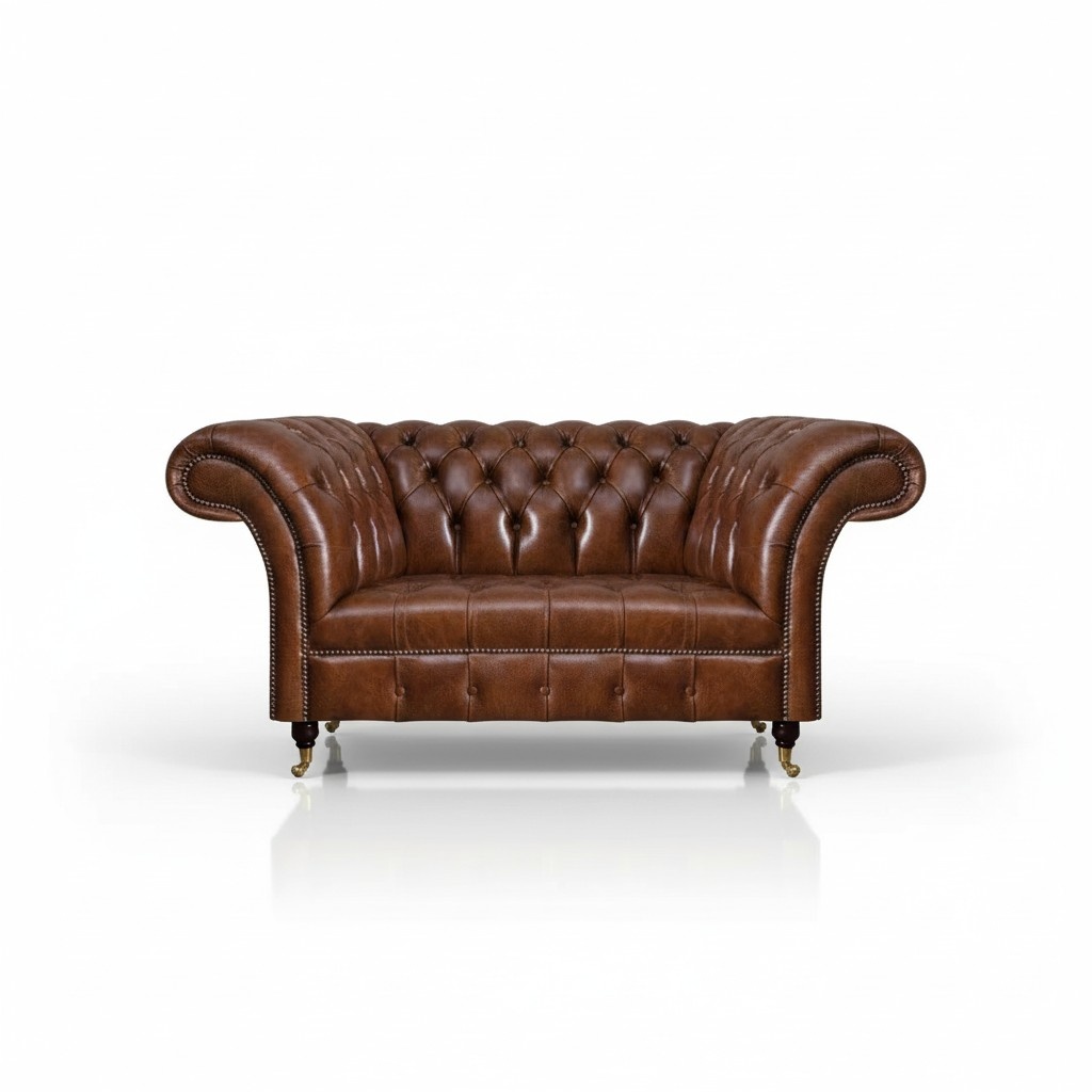 Leather couch Chesterfield brown sofa living room designer leather furniture