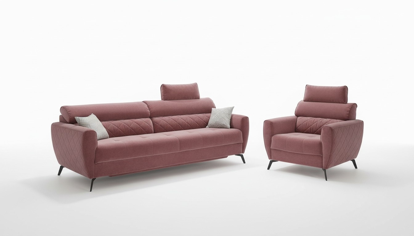 Leather Design Couch Upholstery Seat 2+1 Sofa Sets Faux Leather Set New