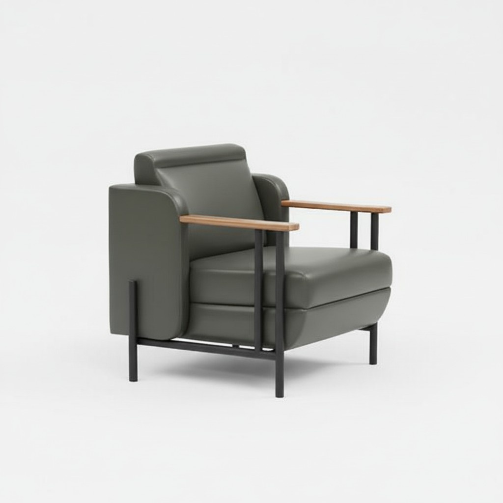 Leather Office Chair Modern Design Office Furniture 90 cm Luxury Black Seat New