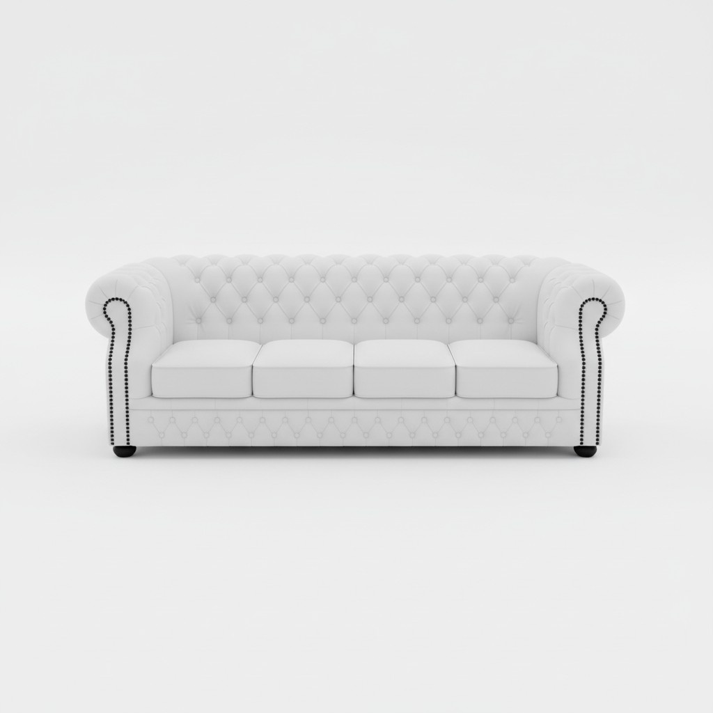 LEATHER CHESTERFIELD SOFA 4-SEATER ENGLAND LEATHER SET NEW DESIGN