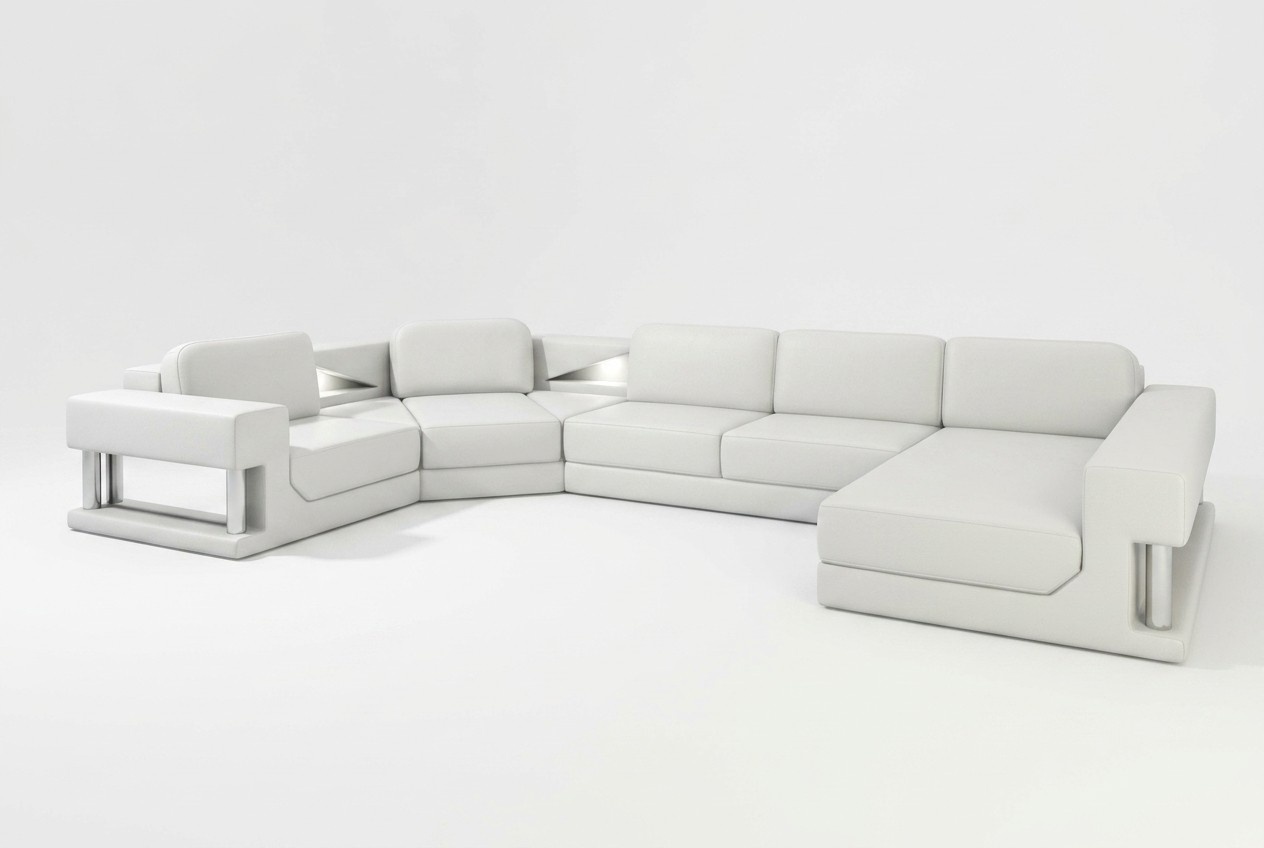 Big xxl leather sofa couch upholstery corner lounge set u shape