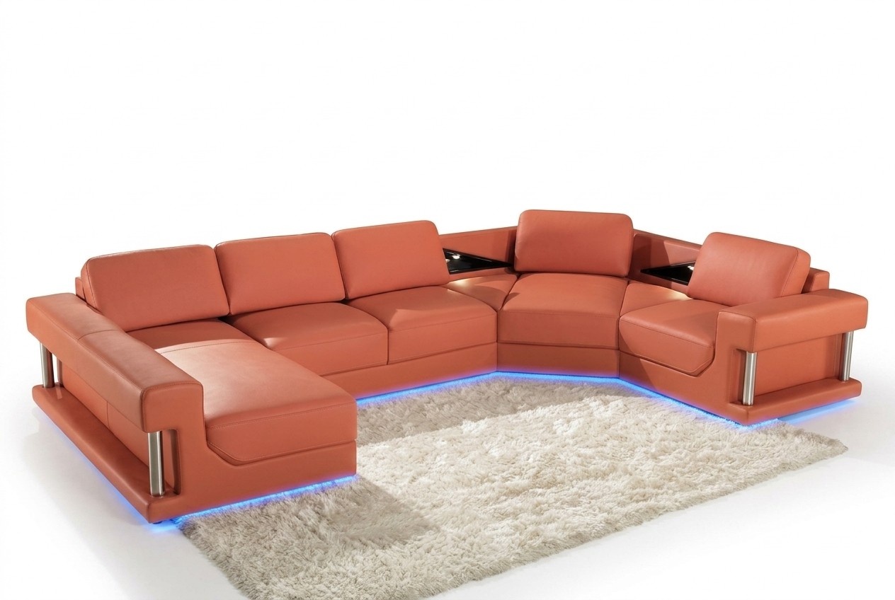 LEATHER SOFA COUCH LIVING LANDSCAPE CORNER SOFA CORNER SET DESIGN MODERN SOFA A1131