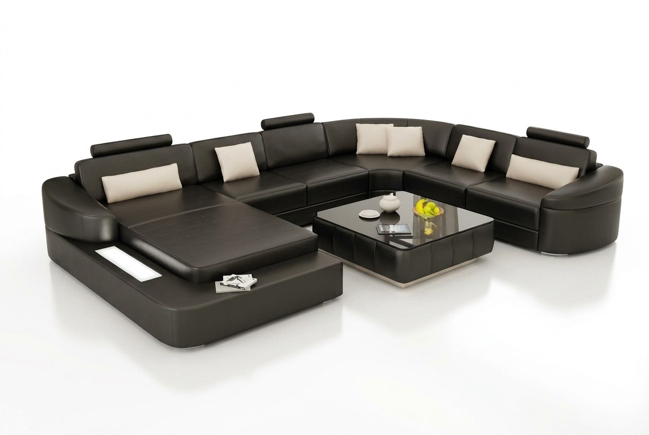 Leather Sofa Living Area Corner Sofa Corner Set Design Modern Sofa L6011