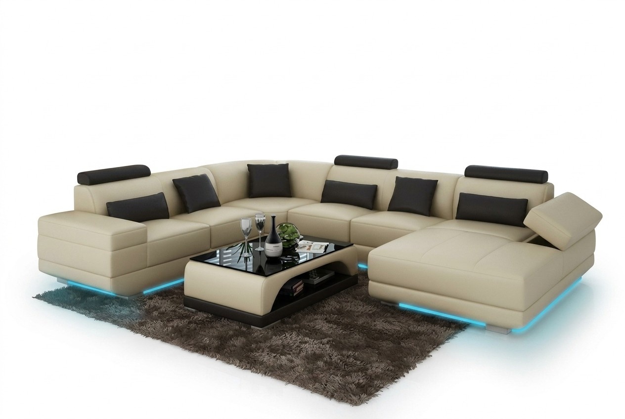 Leather Sofa Living Area Corner Sofa Corner Set Design Modern Sofa G8034