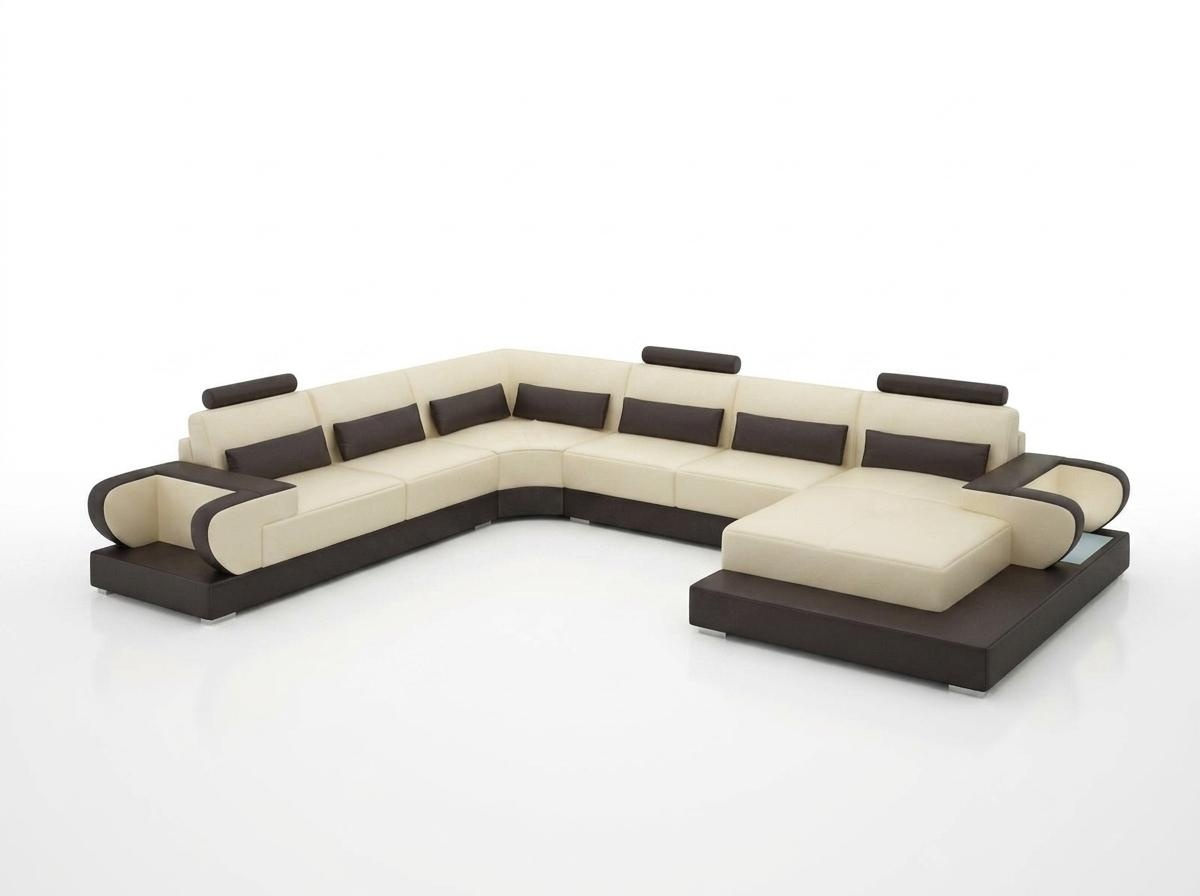 LEATHER SOFA COUCH LIVING LANDSCAPE CORNER SOFA CORNER SET DESIGN MODERN SOFA G8003