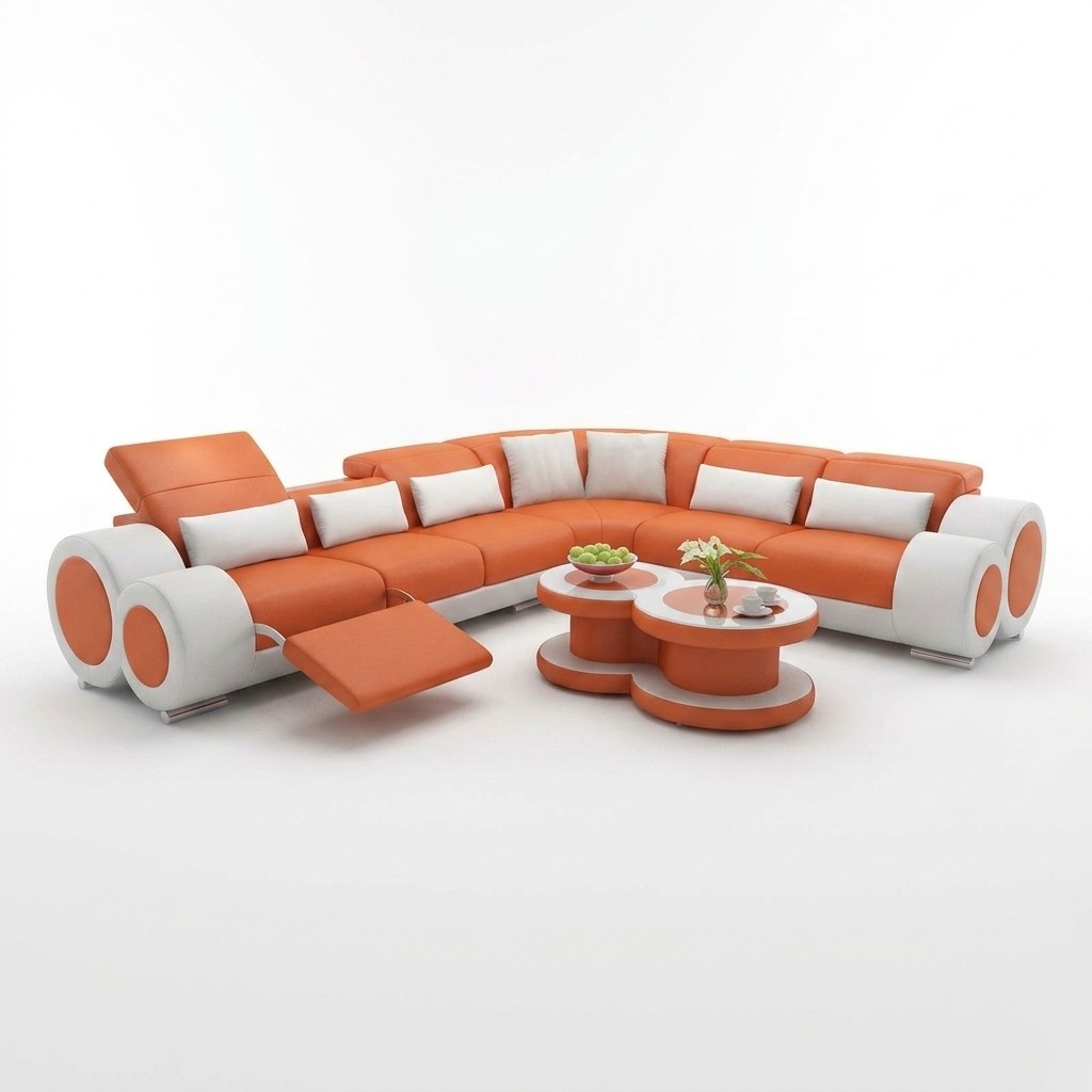 Leather sofa couch living corner sofa corner set design modern sofa G8035D