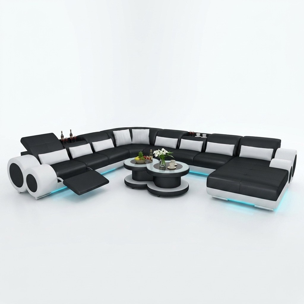 Leather Sofa Living Area Corner Sofa Corner Set Design Modern Sofa G8035